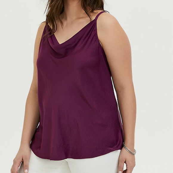 torrid Tops - 🔷PLUM PURPLE CHARMEUSE COWL NECK CAMI